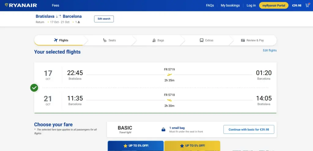 Bratislava (BTS) – Barcelona (BCN) – Bratislava (BTS)